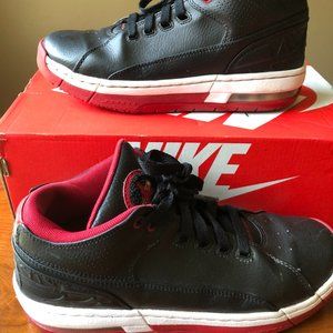 Black Red White Nike Air Jordan High top leather sneaker mens size 6.5
